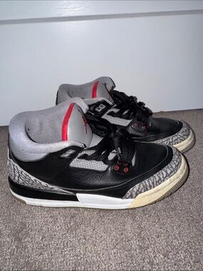 Jordan Kids Black Gray and Red Retro Basketball Sneakers